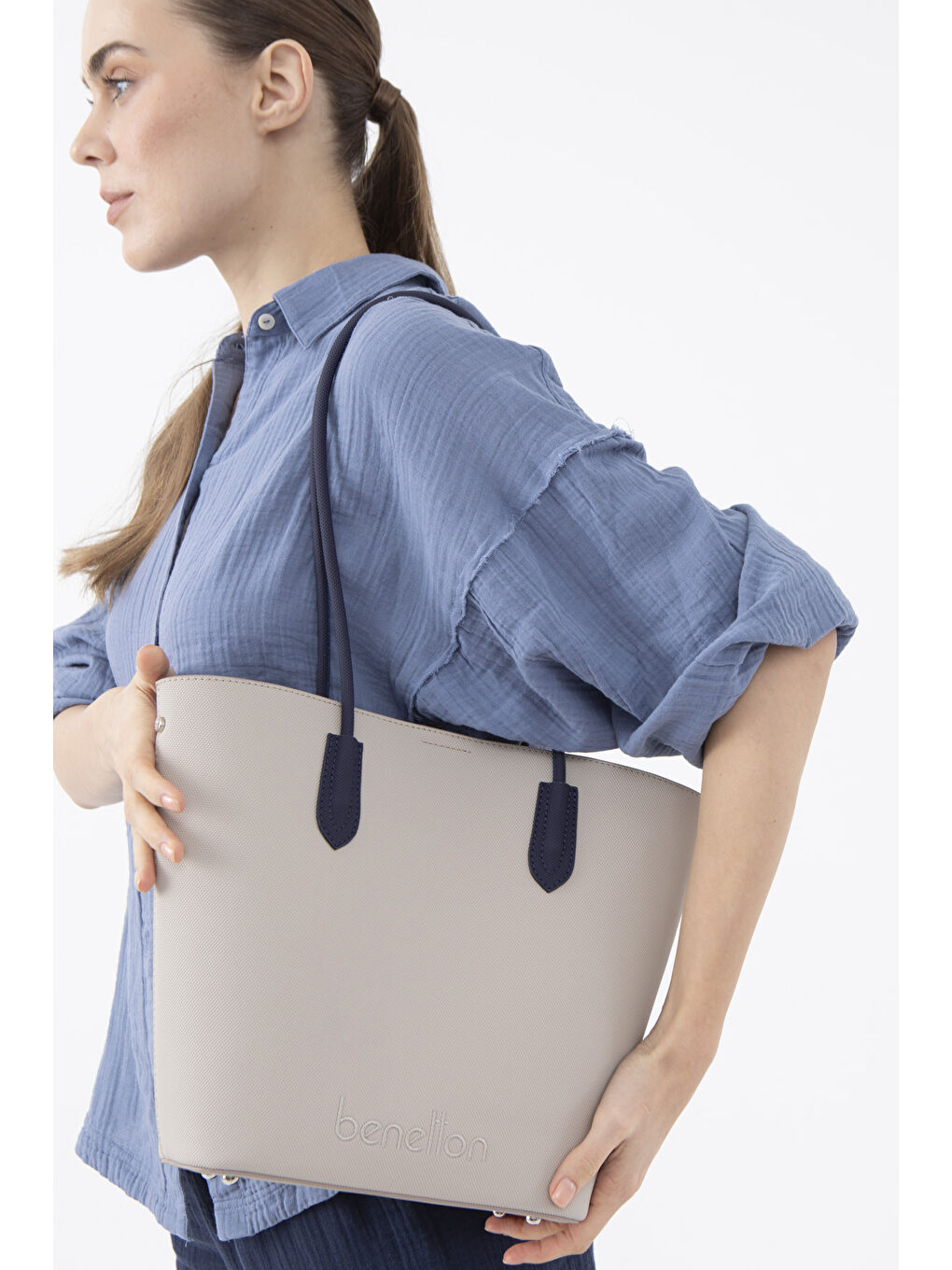 Bej Kadin Kol Çantasi Taş-Laci BNT1609