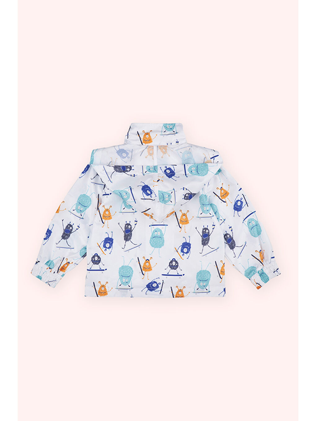 Erkek Çocuk Çok Renkli Desenli Yağmurluk Beyaz-9