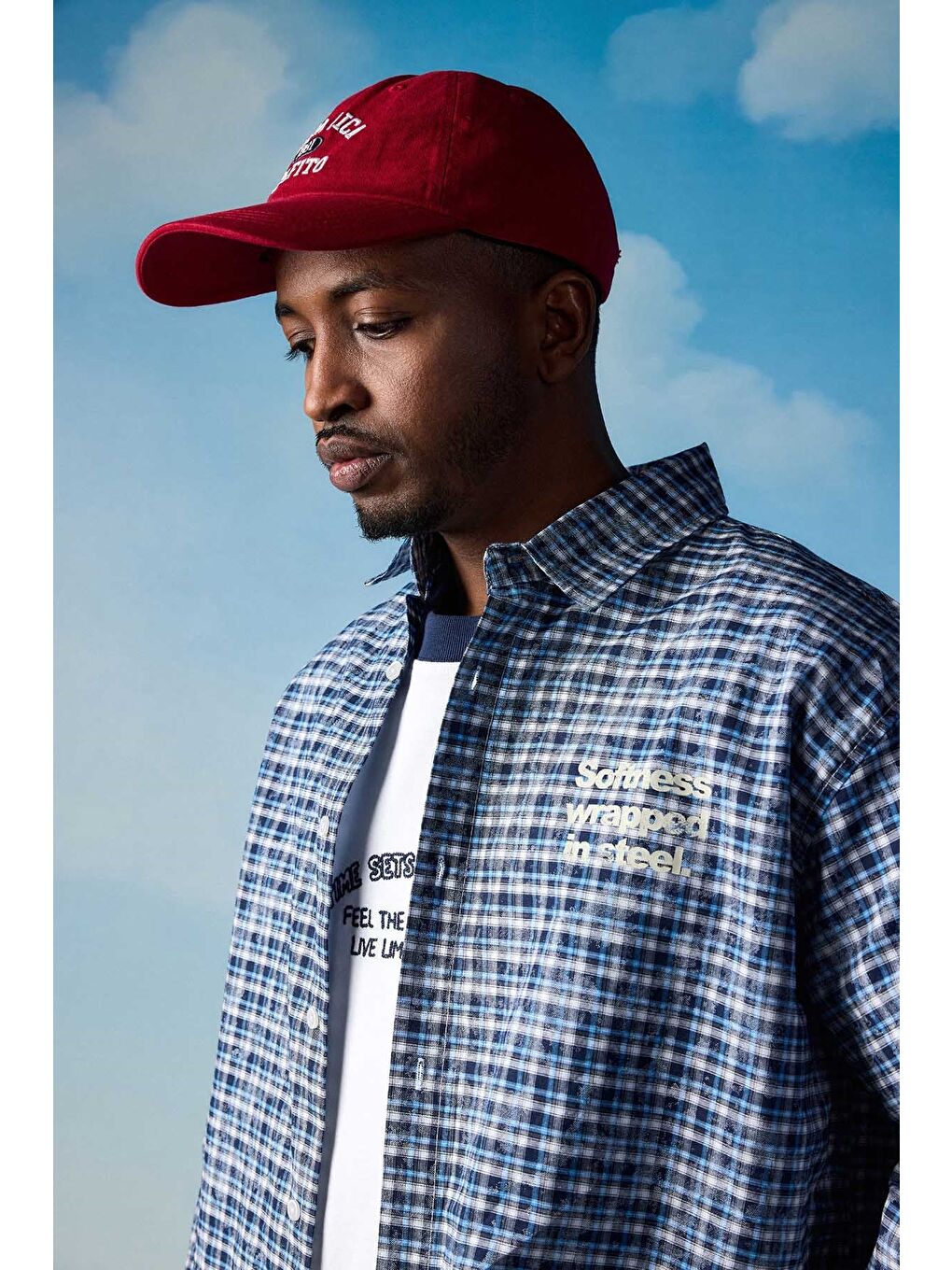 Erkek Boxy Fit Ekose Uzun Kollu Gömlek Lacivert-3