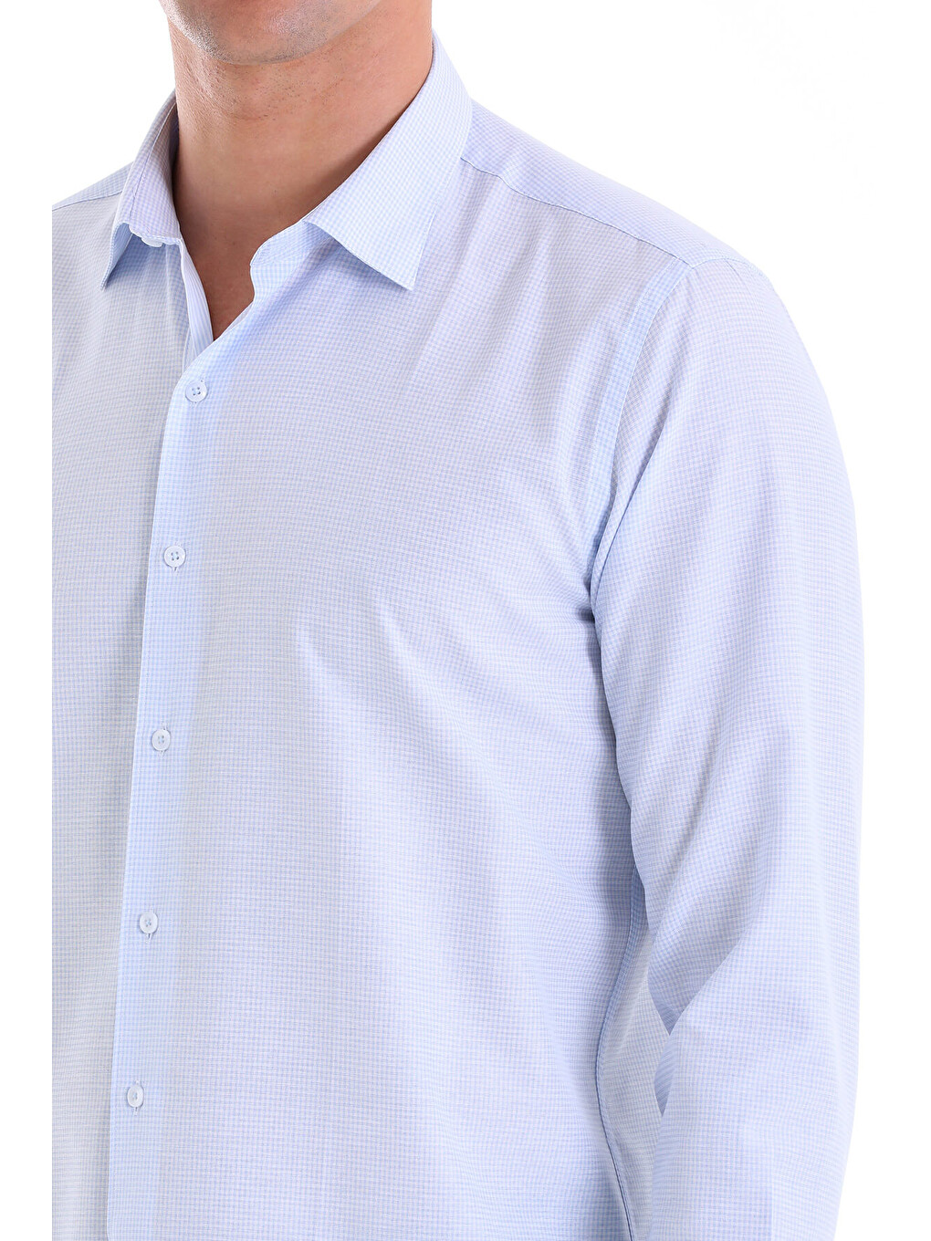 Mavi Comfort Fit Çizgili Pamuklu Slim Yaka Uzun Kollu Casual Gömlek-4