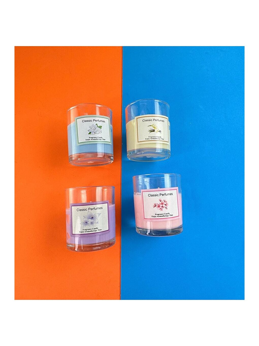 Karışık 2 li Aromatik Kokulu Cam Kavanoz Mum-1