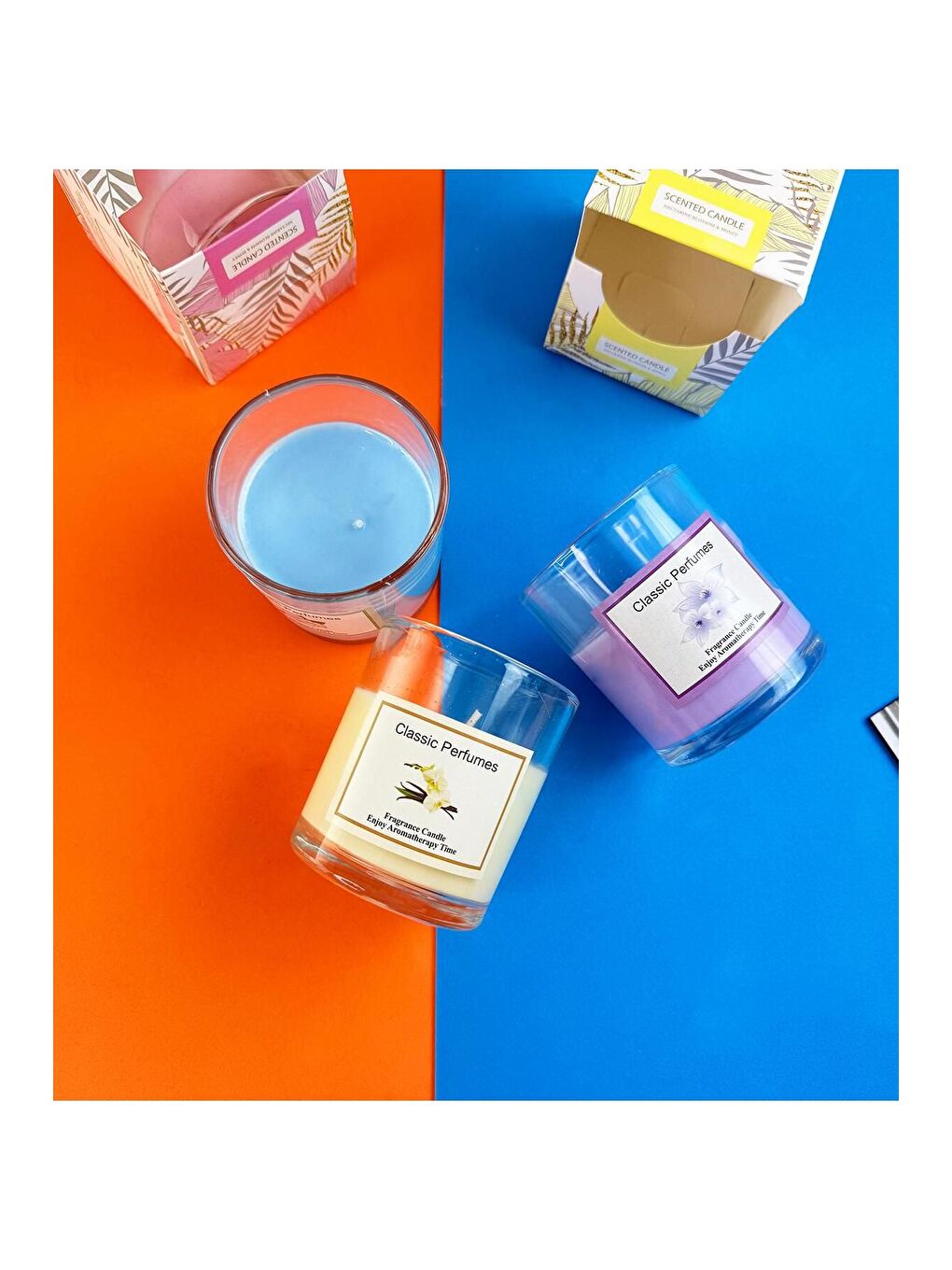 Karışık 2 li Aromatik Kokulu Cam Kavanoz Mum-2