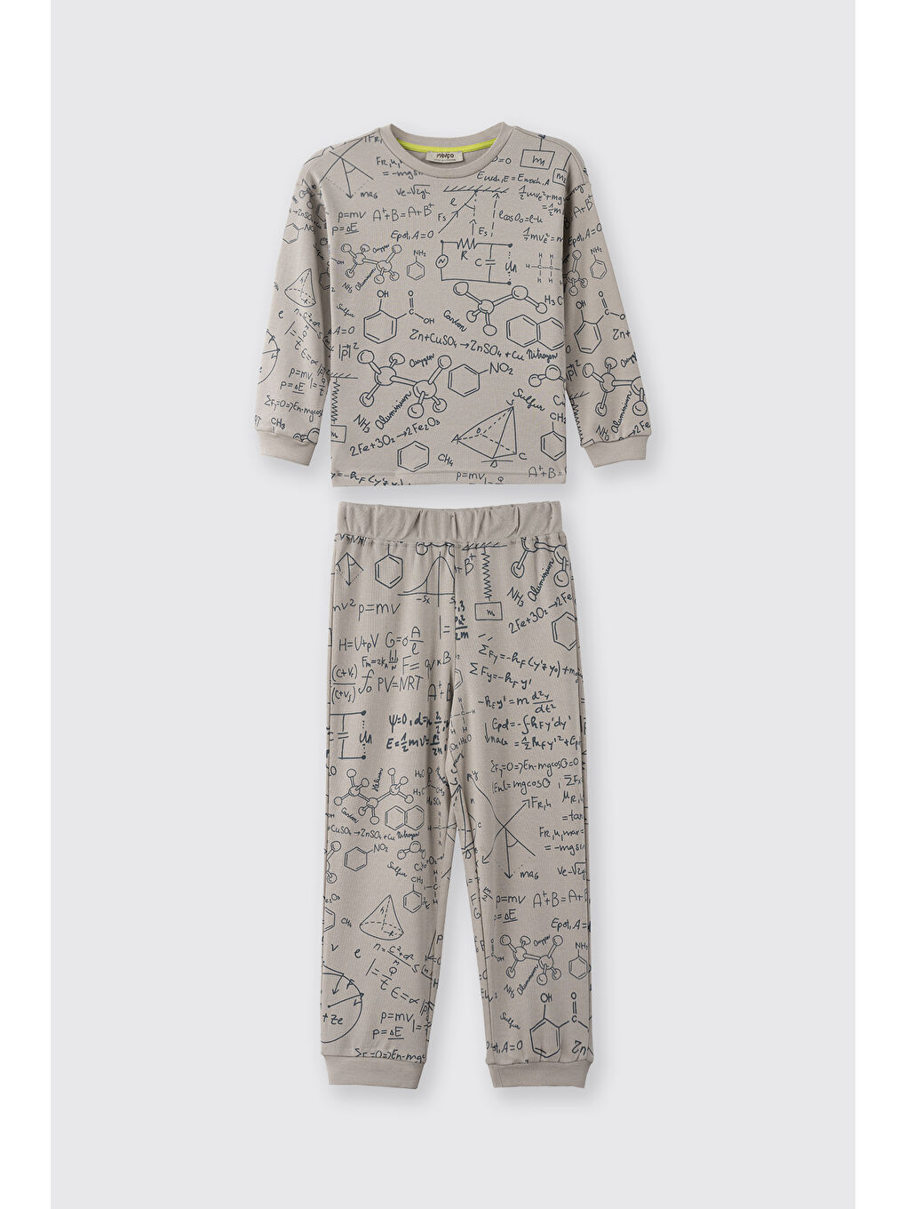 Bej Erkek Çocuk Baskılı Pijama Takımı Taş