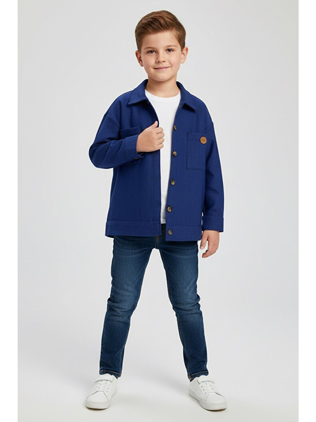 Erkek Çocuk Lacivert Çitf Cepli Ceket - 27961-LACIVERT