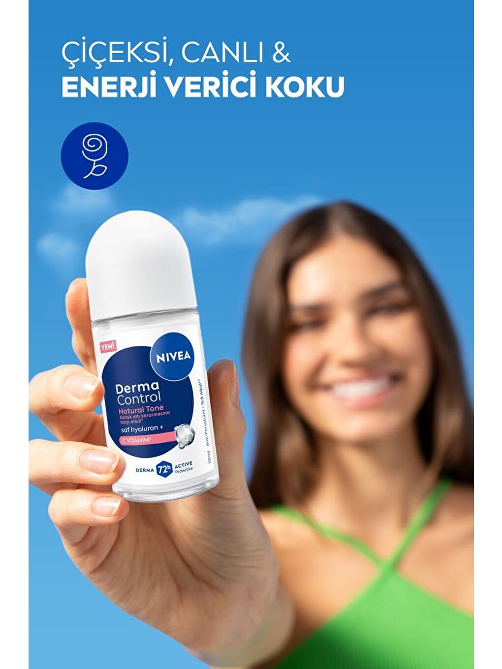 Kadın Roll-on Deodorant Derma Control Natural Tone 50ml, Koltuk Altı Kararmasına Karşı, C Vitamini-5
