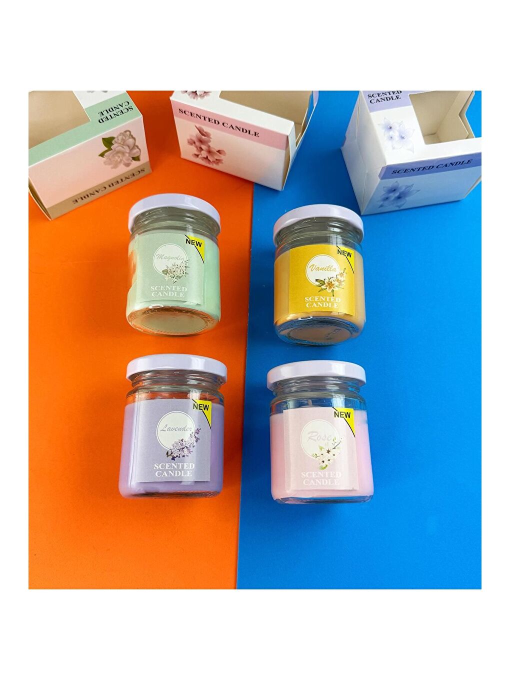 Karışık Aromatik Kokulu Cam Kavanoz Mum   Tek Adet-2