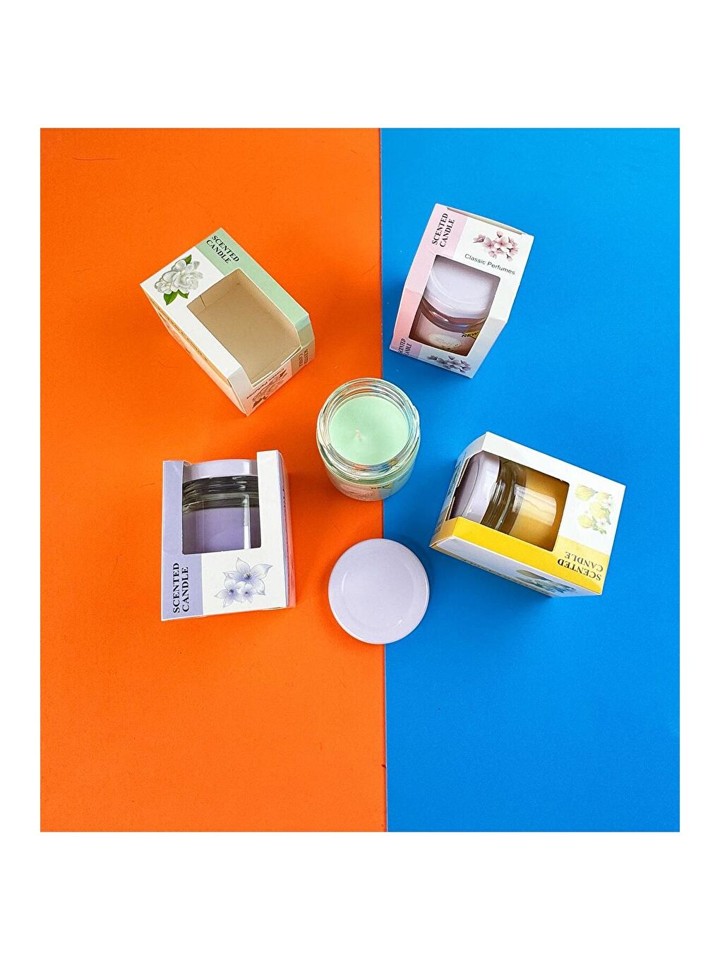 Karışık Aromatik Kokulu Cam Kavanoz Mum   Tek Adet-3