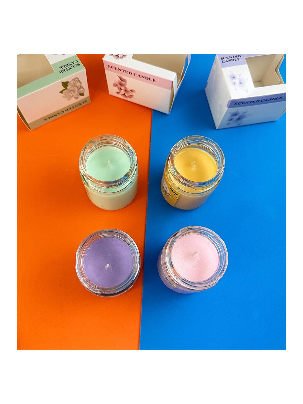 Karışık Aromatik Kokulu Cam Kavanoz Mum   Tek Adet-4