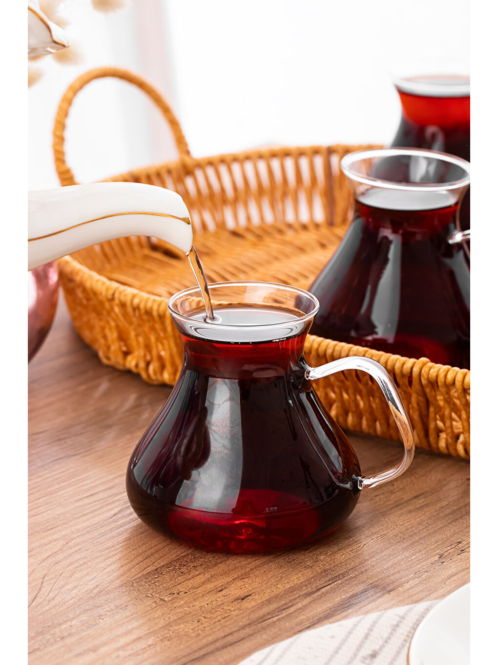 Renksiz 16043 Ehl-i Keyf 6'lı Borosilikat Cam Çay Bardağı Seti