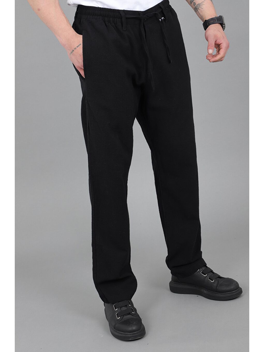 Siyah Flamlı Baggy Jogger Pantolon MM 260_0442-2