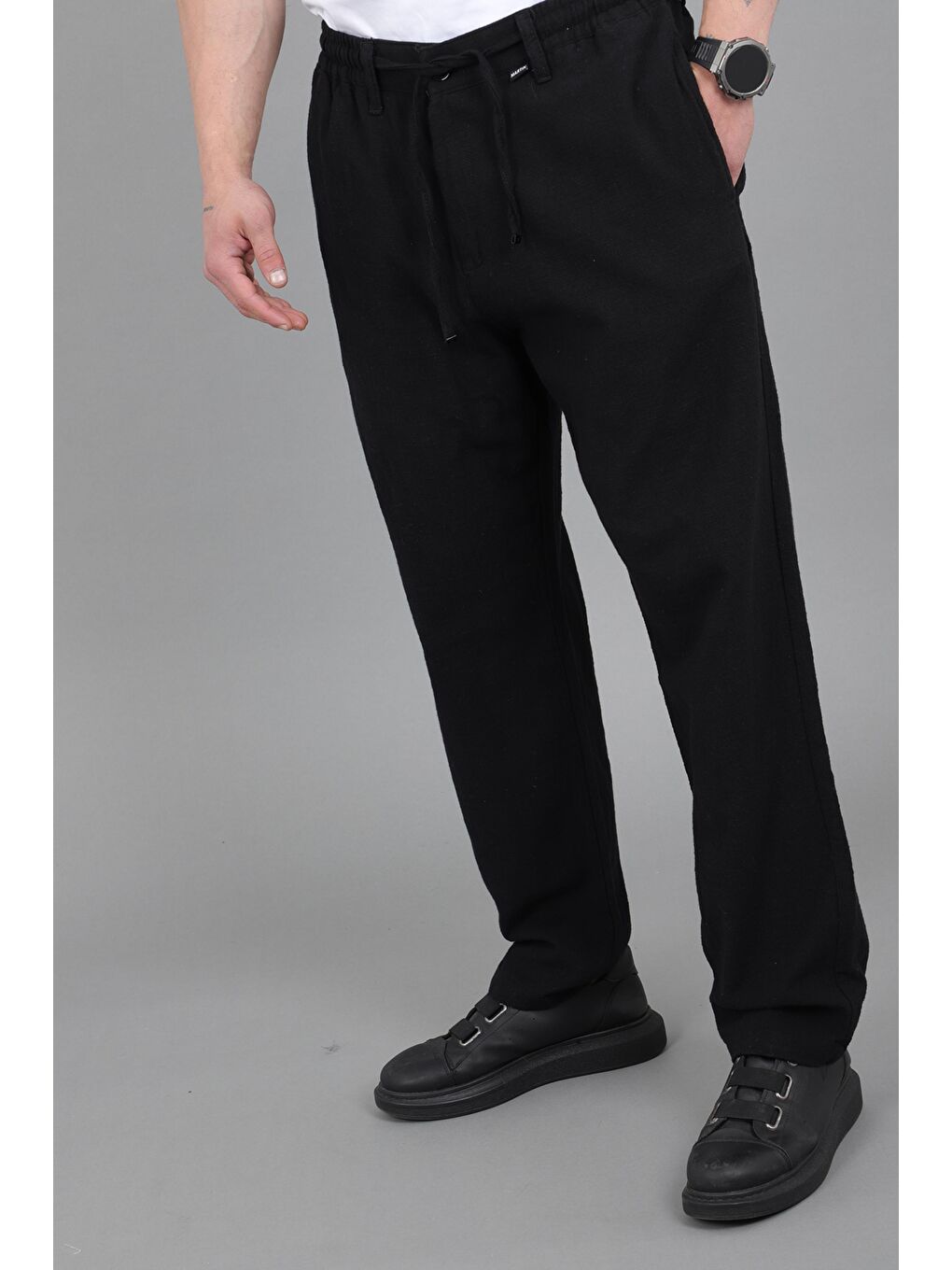 Siyah Flamlı Baggy Jogger Pantolon MM 260_0442-3