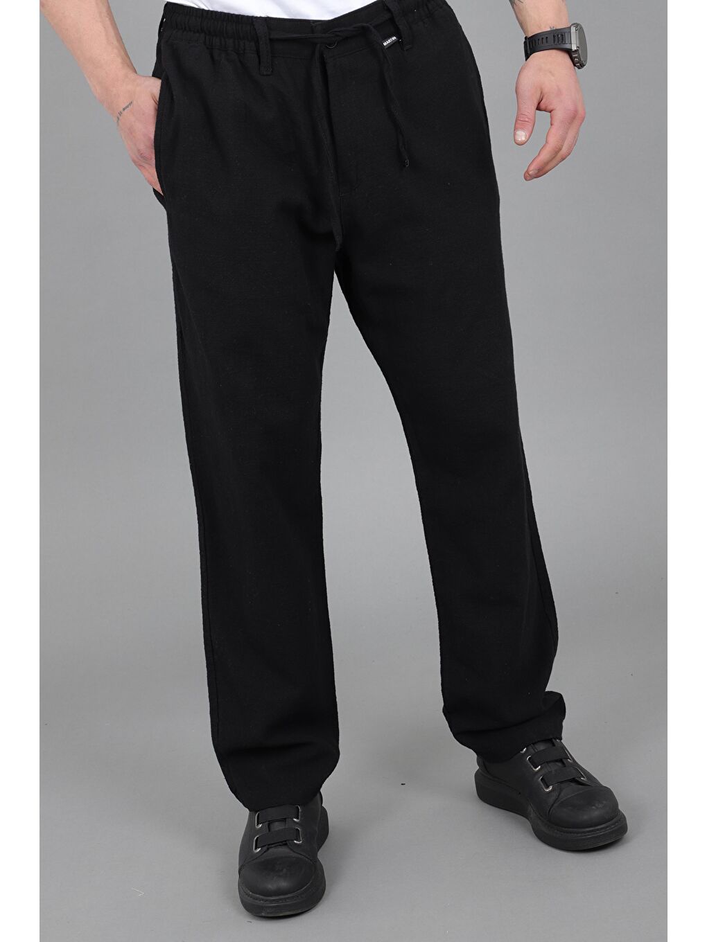Siyah Flamlı Baggy Jogger Pantolon MM 260_0442-4