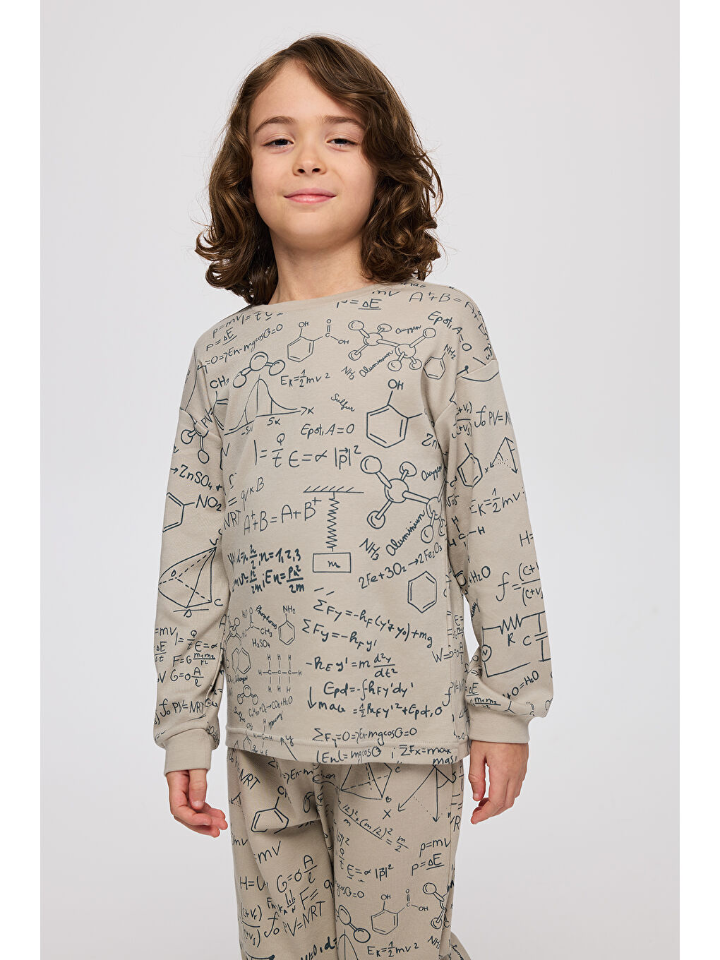 Bej Erkek Çocuk Baskılı Pijama Takımı Taş-5