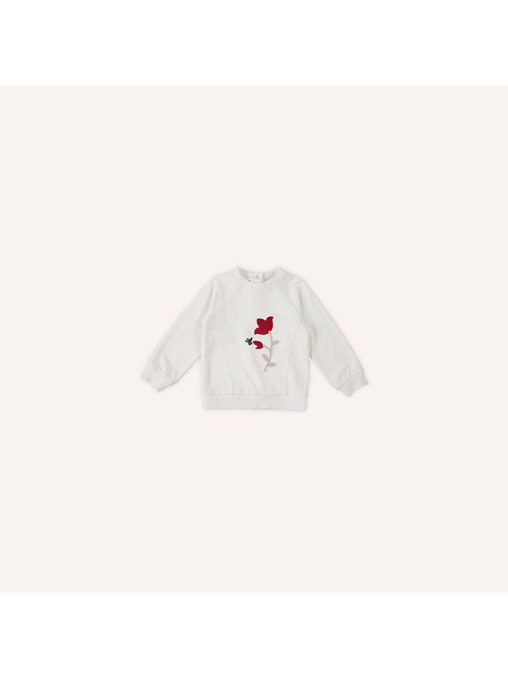 Panço Ekru Kız Çocuk Nakış Detaylı Sweatshirt - 2