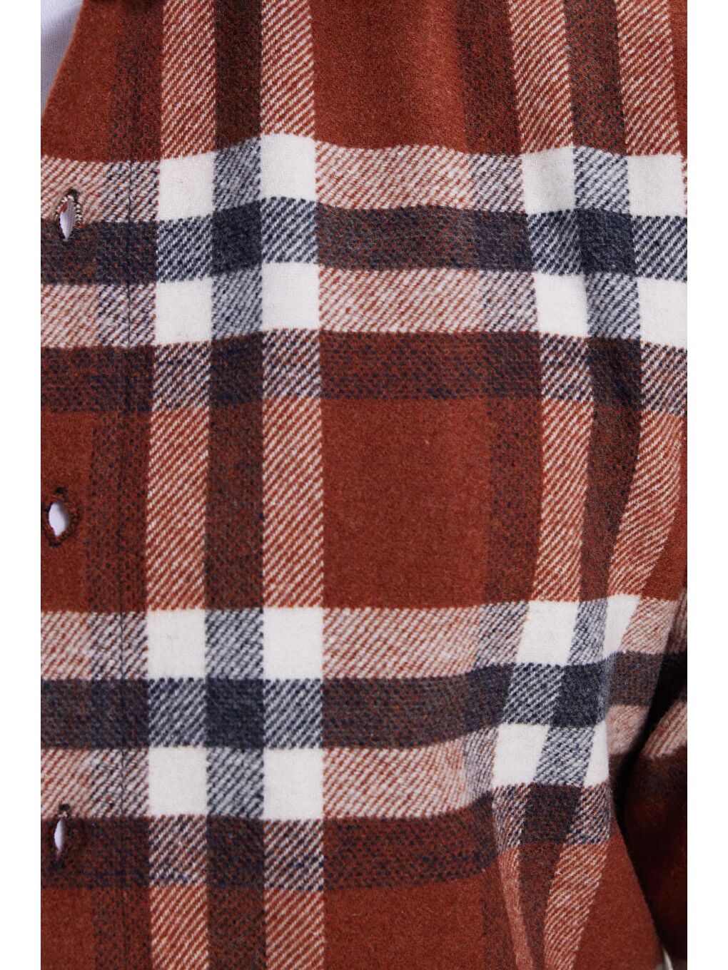 Kahverengi Erkek Slim Fit Dar Kesim Kareli Kışlık Oduncu Gömlek-4