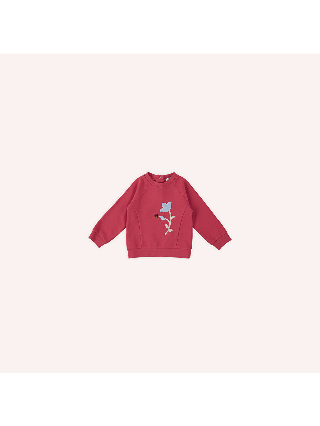 Panço Kirmizi Kız Çocuk Nakış Detaylı Sweatshirt - 1