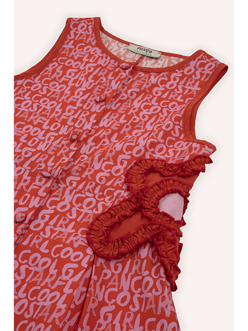 Kırmızı Kız Çocuk Desenli Elbise Nar-5
