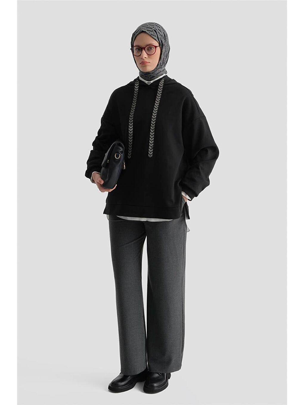 Kapüşonlu Sweat Siyah-2