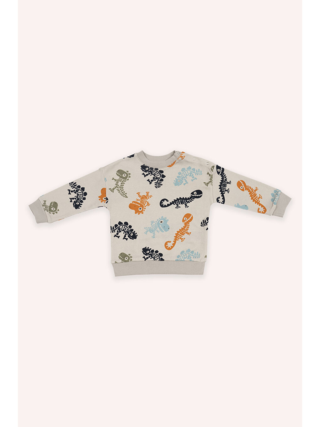 Bej Erkek Çocuk Baskılı 2'li Eşofman Takım-1