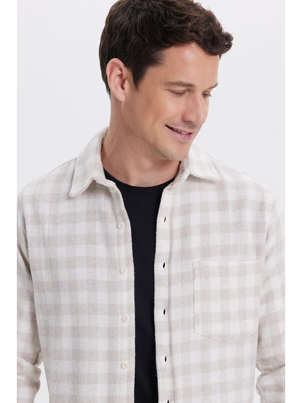 Karışık Erkek Regular Fit Klasik Kesim Büyük Kareli Tep Cepli Oduncu Gömlek-1