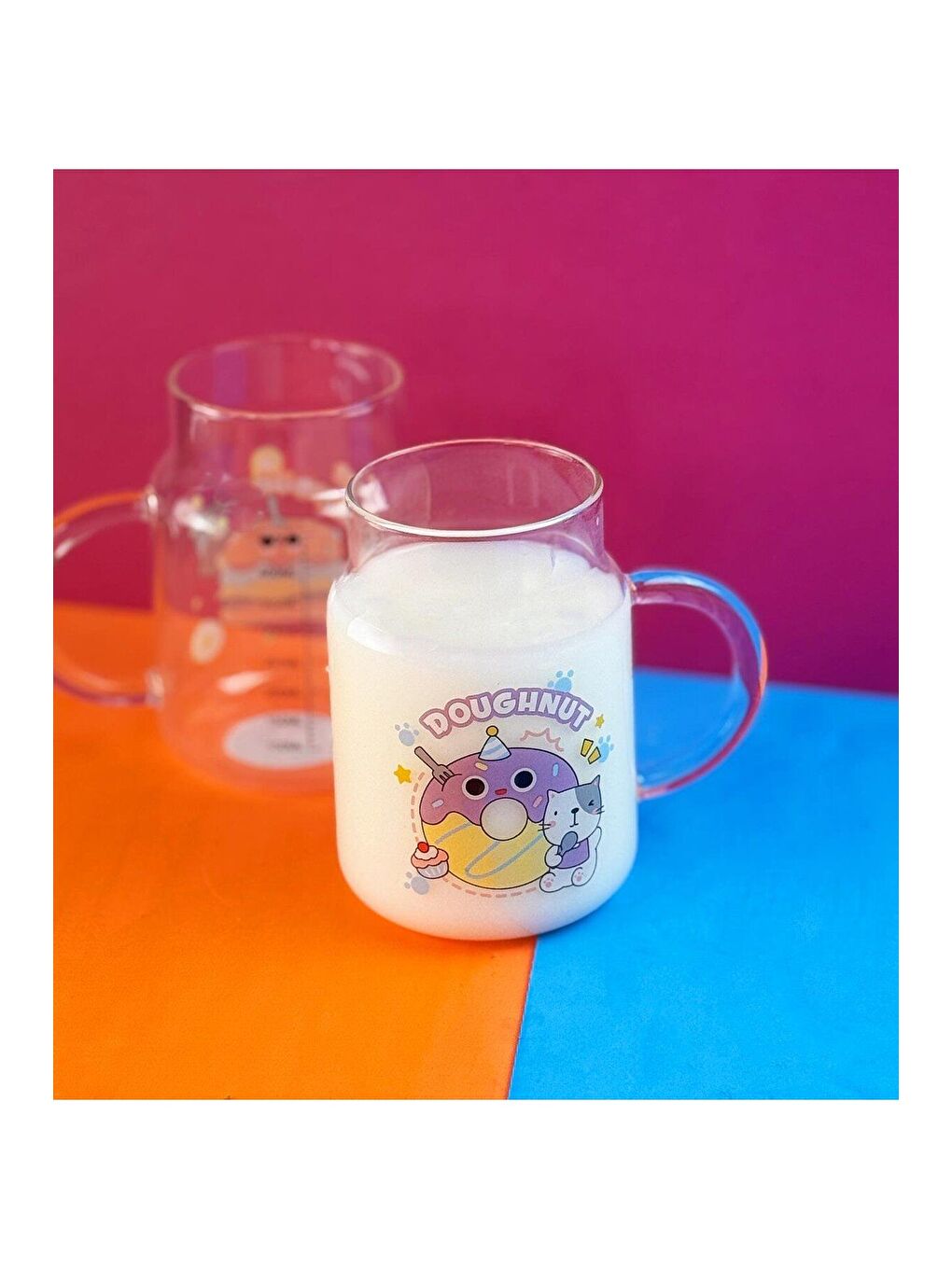 Karışık Kawaii Tasarımlı Cam Kupa-2