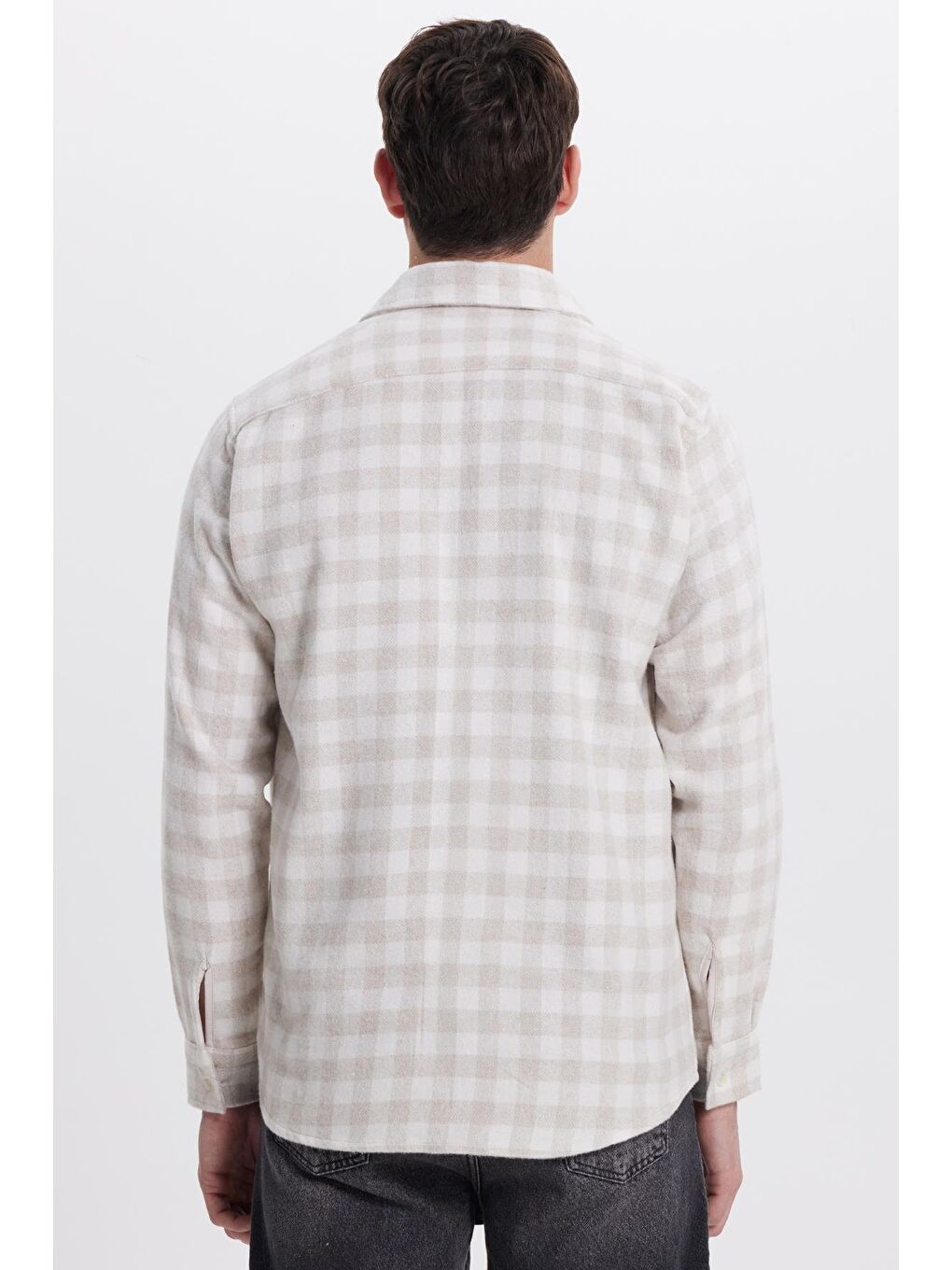 Karışık Erkek Regular Fit Klasik Kesim Büyük Kareli Tep Cepli Oduncu Gömlek-6