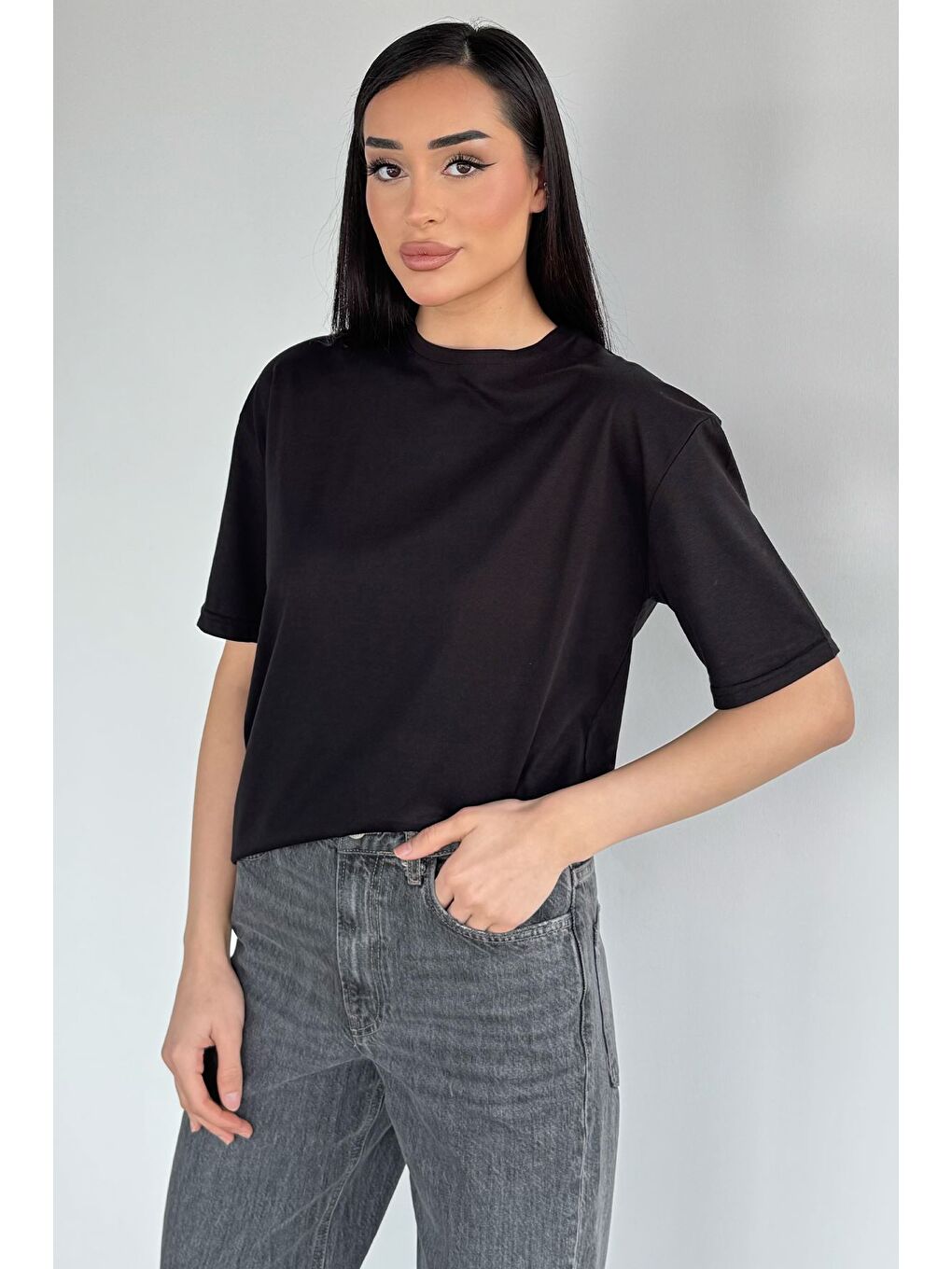 Siyah Oversize Basıc Tişört