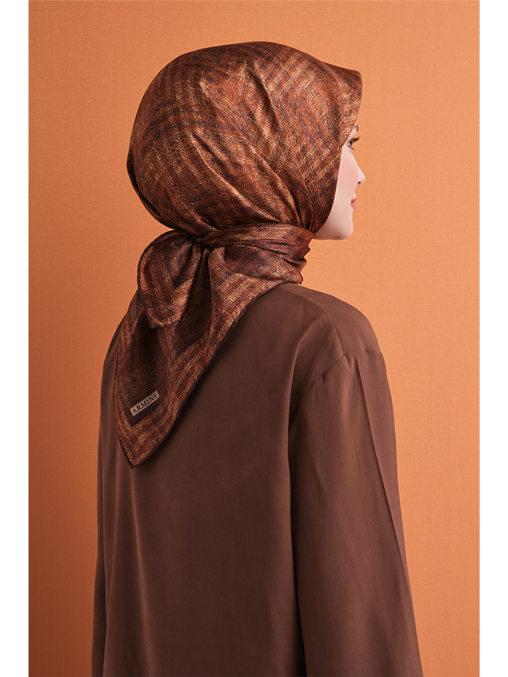 Turuncu Saf İpek Twill Eşarp 9628d 32-3