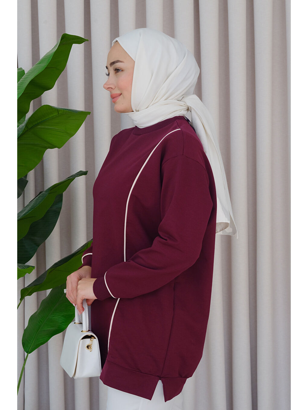 Locco Moda Mürdüm Biyeli Tunik Mürdüm - 1