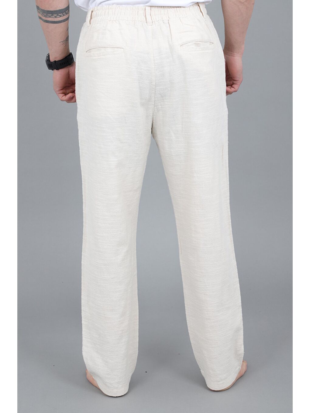 Ekru Flamlı Baggy Jogger Pantolon MM 260_0442-4