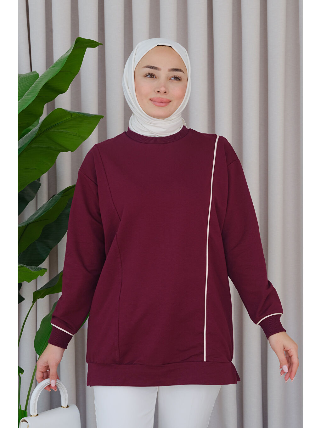 Locco Moda Mürdüm Biyeli Tunik Mürdüm - 2