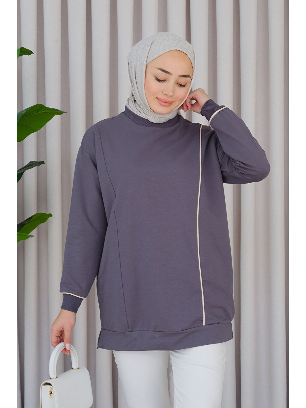 Locco Moda Füme Biyeli Tunik Füme