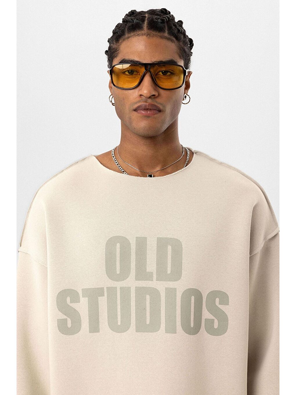 Dikiş Detaylı Overıze Sweatshirt Buz Grisi-3