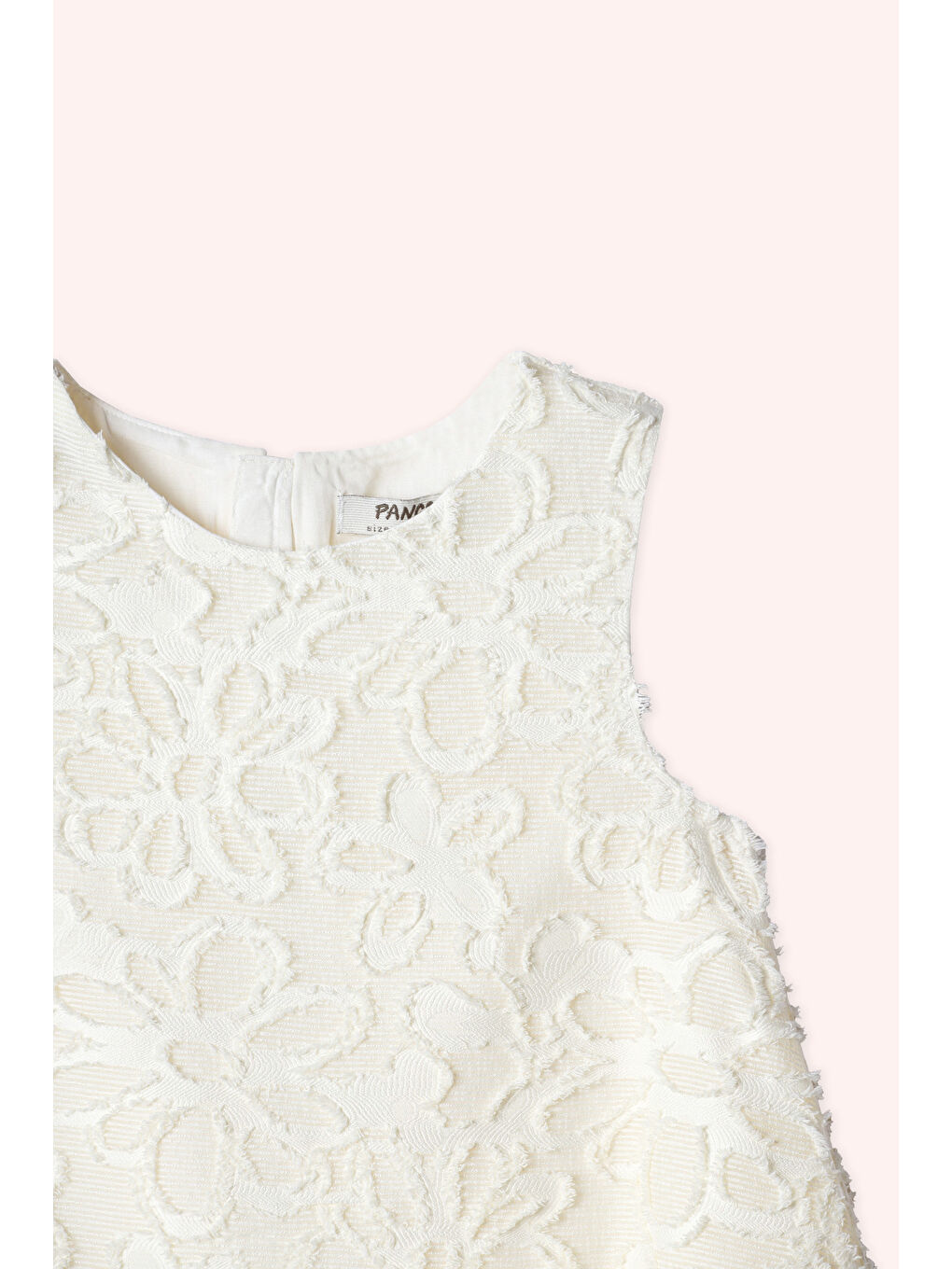 Kız Çocuk Çiçek Dokulu Parti Elbisesi Ekru-1