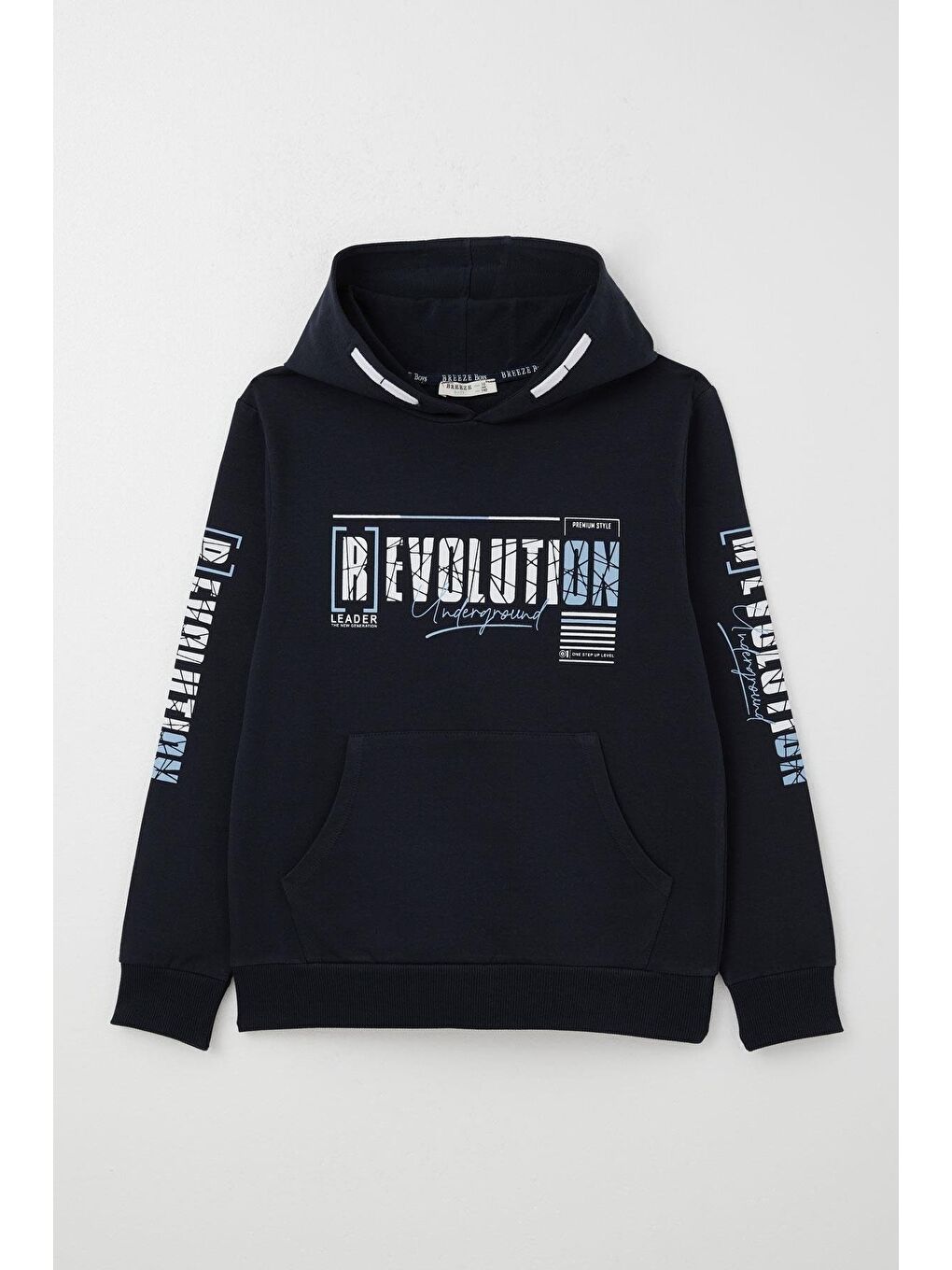 Erkek Çocuk Sweatshirt Kapüşonlu Kanguru Cepli Lacivert (9 Yaş)-3