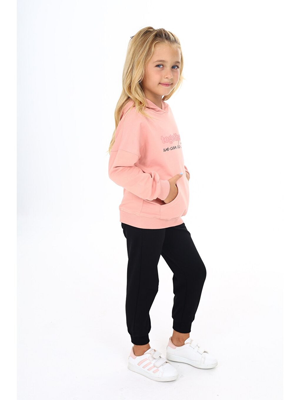 Pembe Kız Çocuk Baskılı Eşofman Takım-2