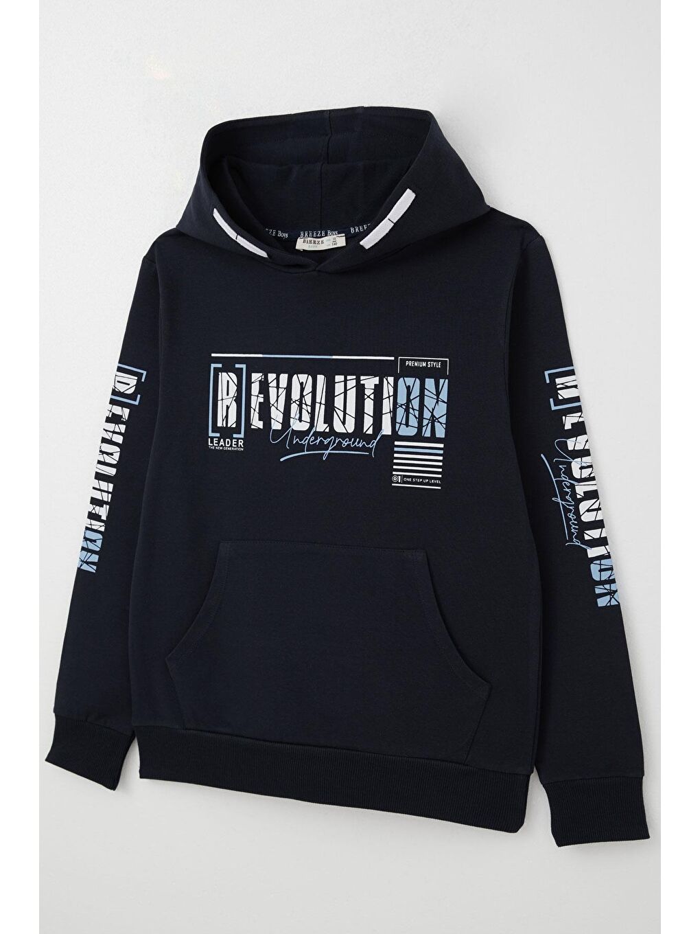 Erkek Çocuk Sweatshirt Kapüşonlu Kanguru Cepli Lacivert (9 Yaş)-5