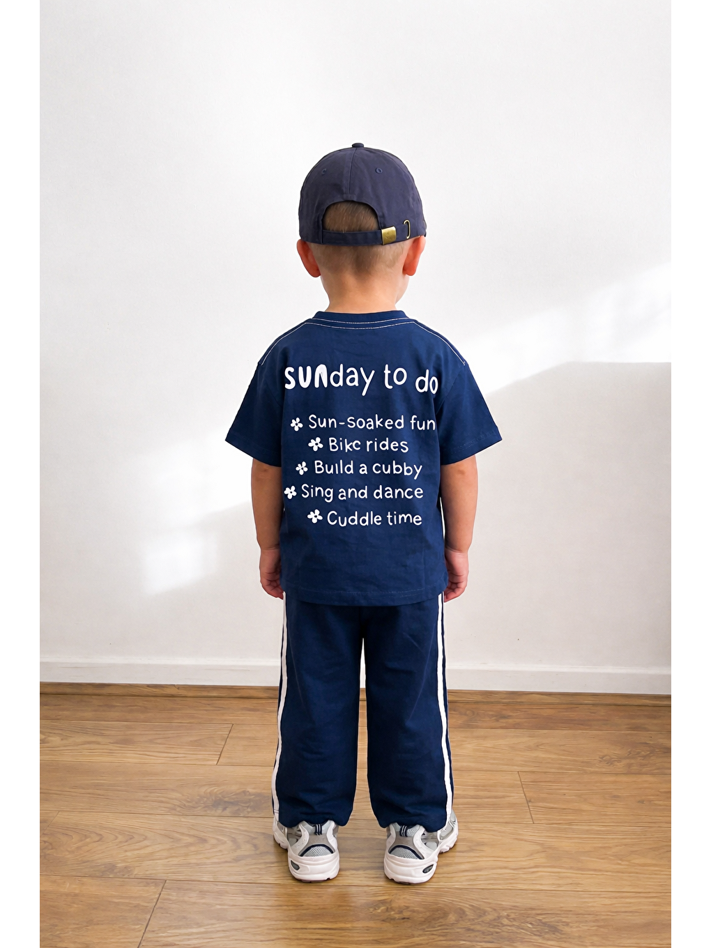 Erkek Çocuk Lacivert Baskılı Pamuklu Altüst Takım-1