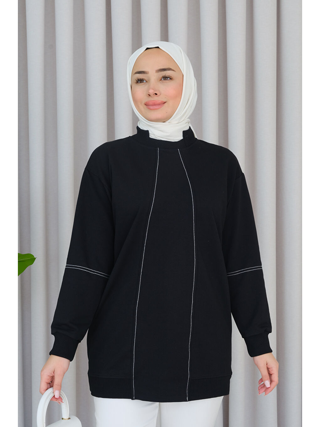 Locco Moda Siyah Süs Dikişli Tunik Siyah - 2