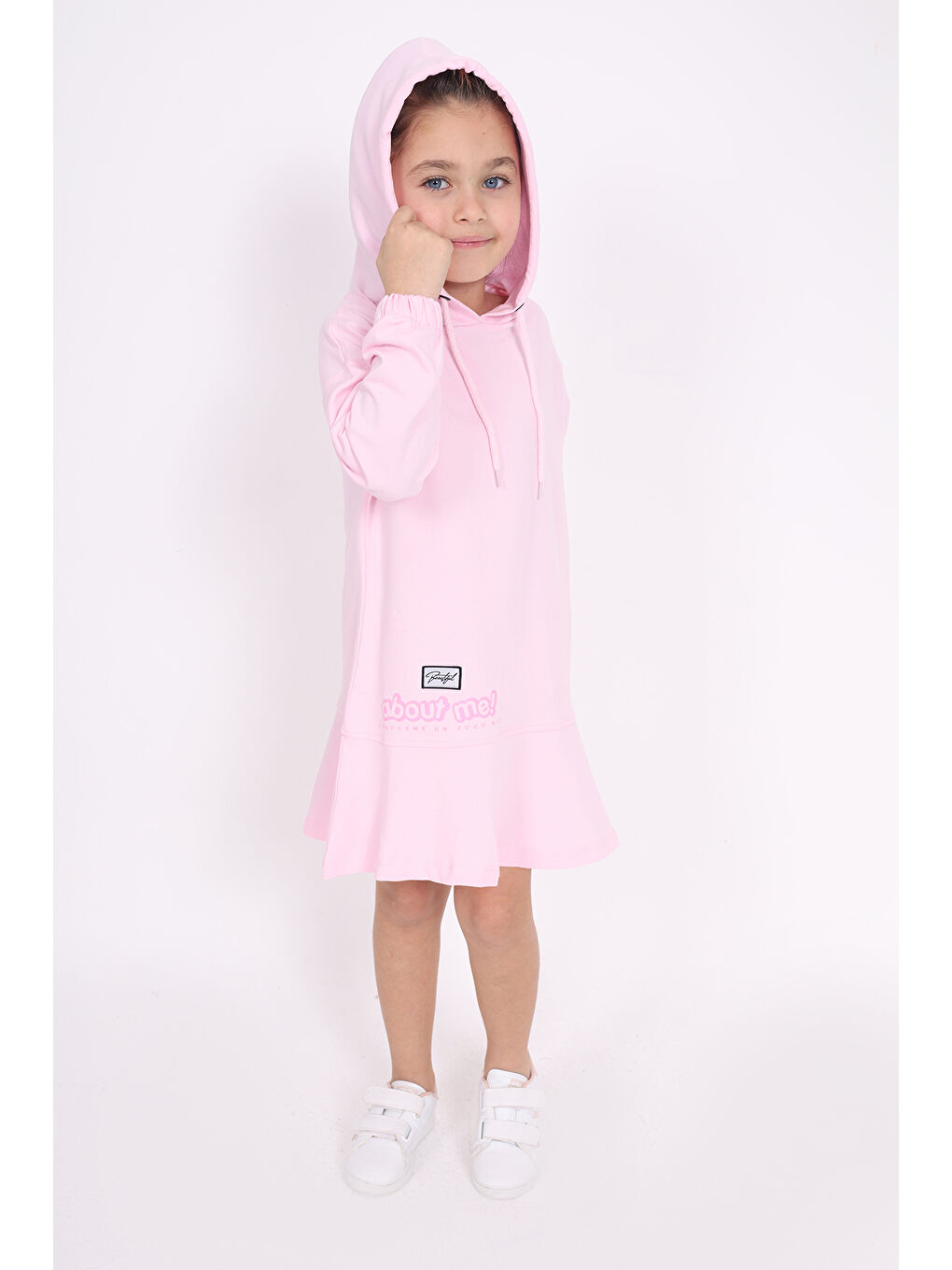 Toontoykids Pembe Kız Çocuk Baskılı Elbise - 4