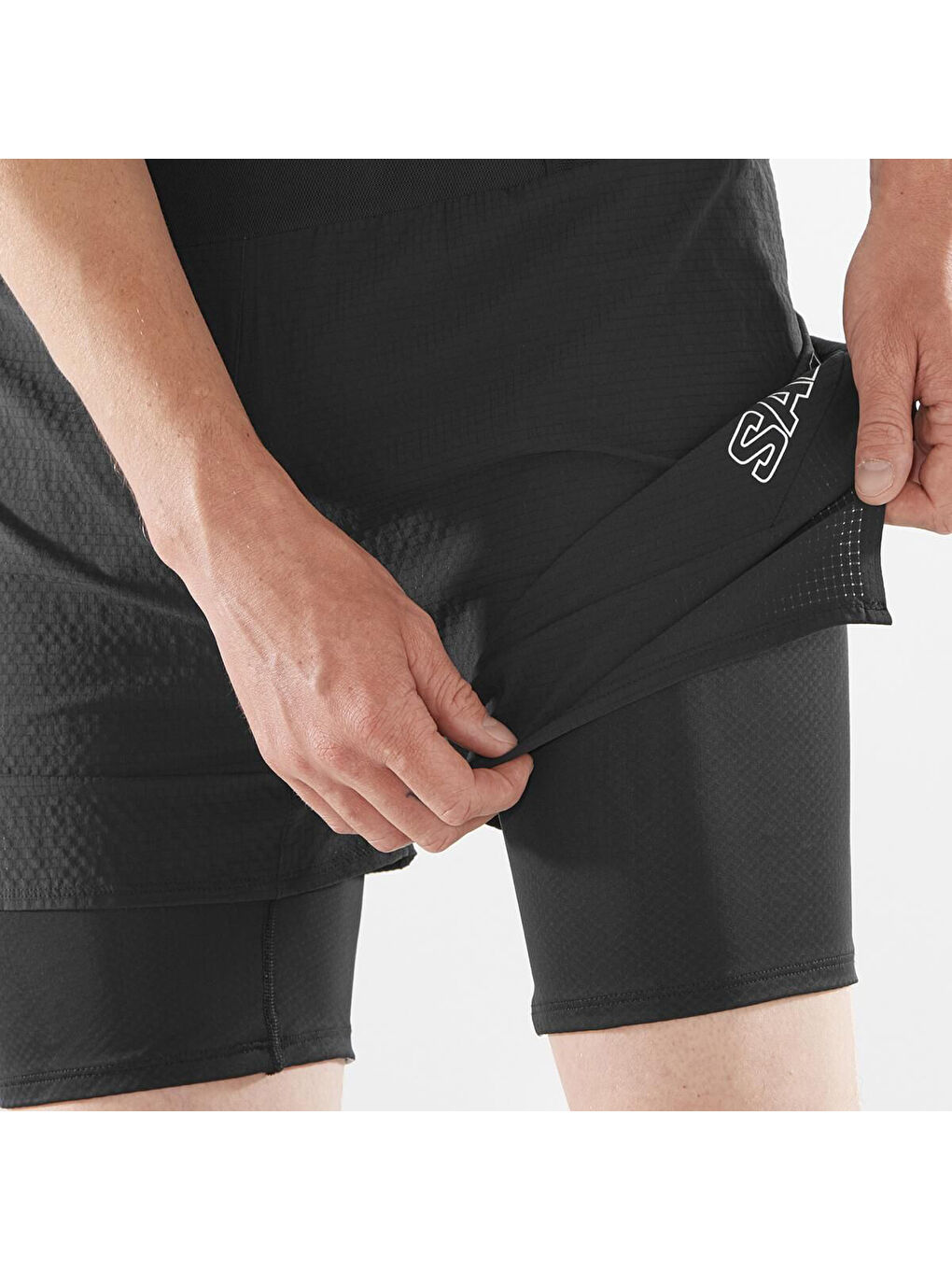 Sense 2in1 Erkek Siyah Koşu Şortu-5