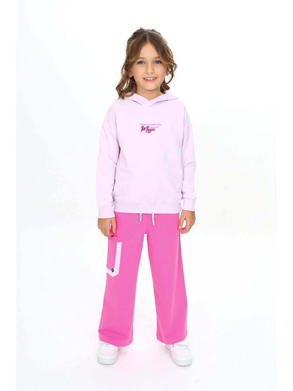 Lila Kız Çocuk Kapüşonlu Eşofman Takım