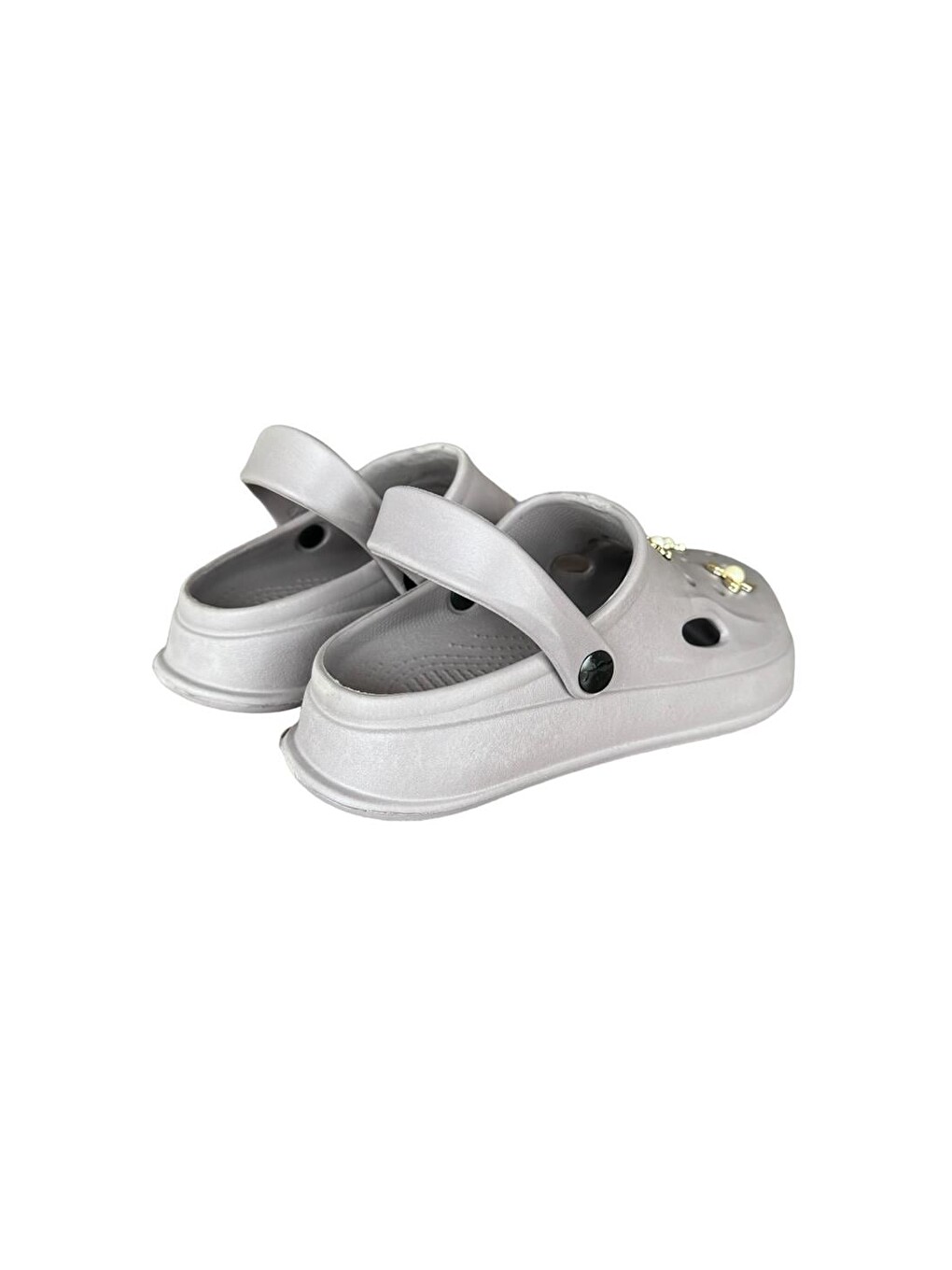 Gri Rahat Taban Kadın Sandalet Füme-3