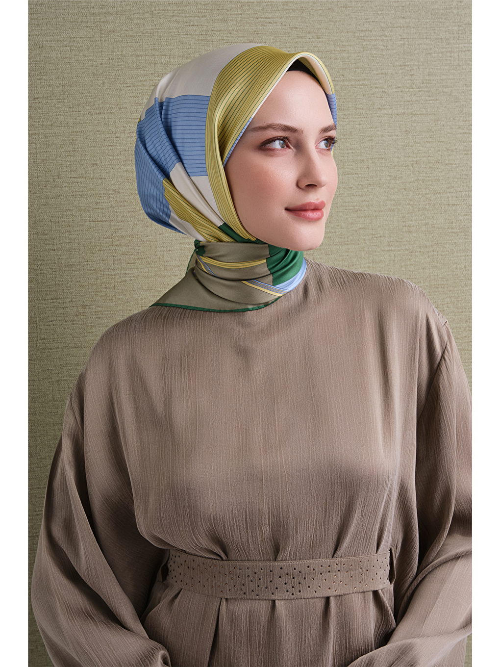 Karışık Saf İpek Twill Eşarp 9610d 87-1