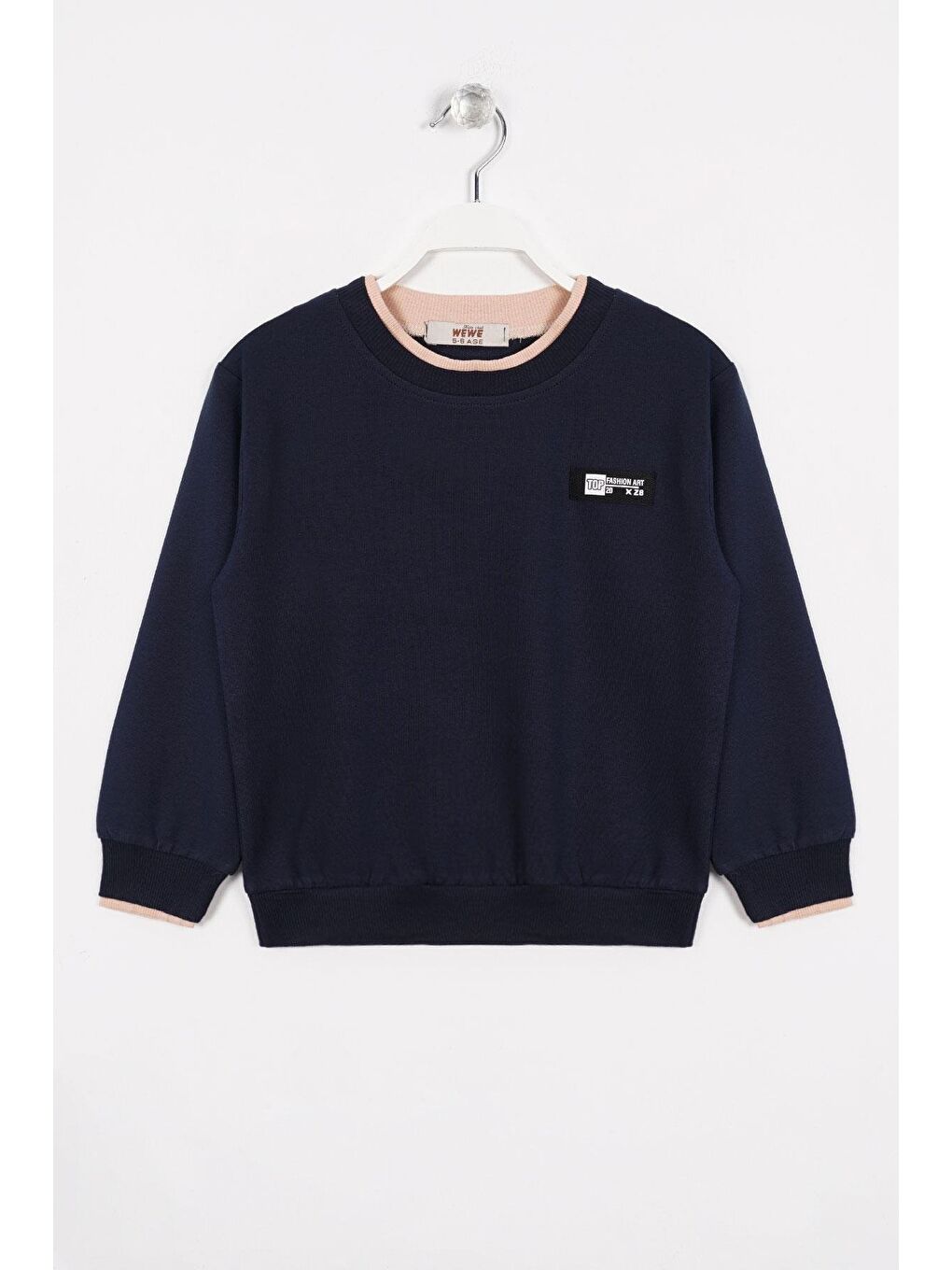 Yakası Kaşkorse Detaylı Lacivert Renk Erkek Çocuk Sweatshirt