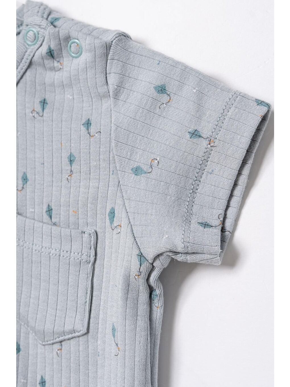 Turkuaz Bebek Kısa Kollu Tişört ve Pantolon Takımı, %100 Pamuk, Bebek ve Yenidoğan Serisi - CSYM31112-4