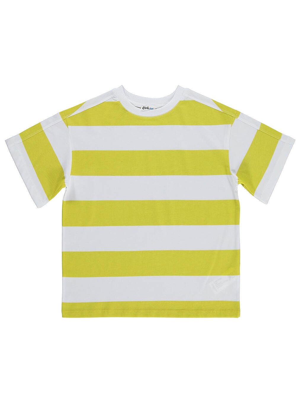 Boys Basic Çizgili 6-9 Yaş Tişört - Sarı