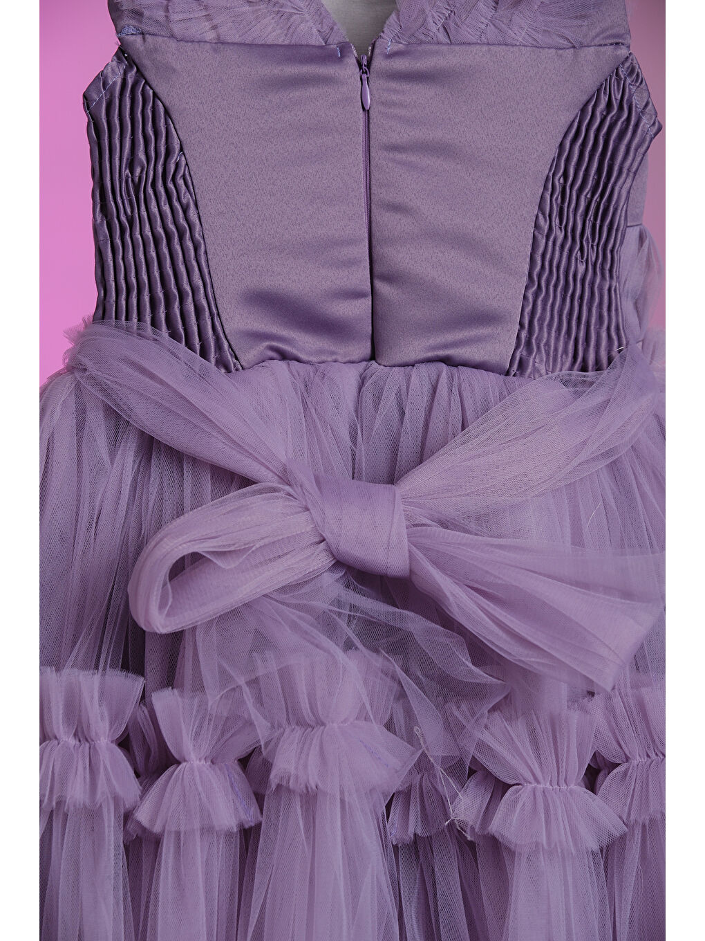 Mor Gül Detaylı Kız Çocuk Abiye ABY.30003-4