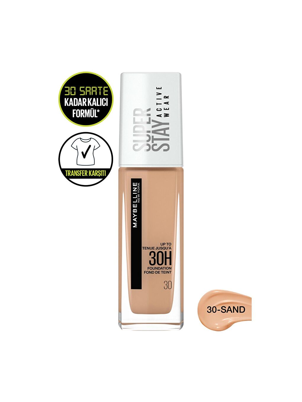 MAYBELLINE NEWYORK Nude Superstay Active Wear Fondöten- 30 Sand