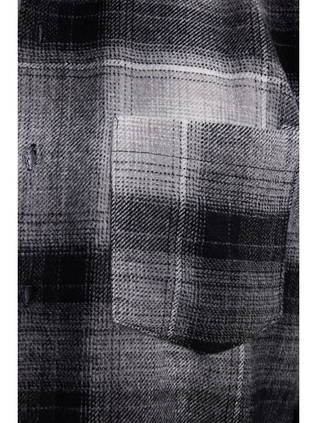 Gri Erkek Regular Fit Rahat Kesim Kışlık Kareli Oduncu Gömlek-5